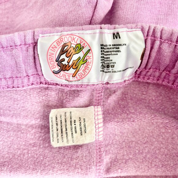 Pop Surf Kauai Hawai'i Terry Knit Purple Athleisure Lounge Shortie Shorts Sz M - Picture 6 of 6